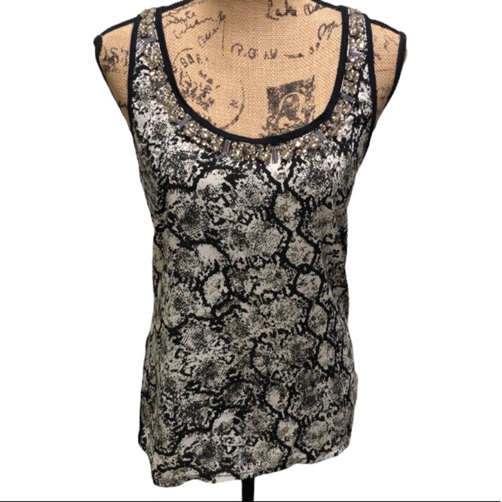 {Express} Abstract Print Jeweled Tank